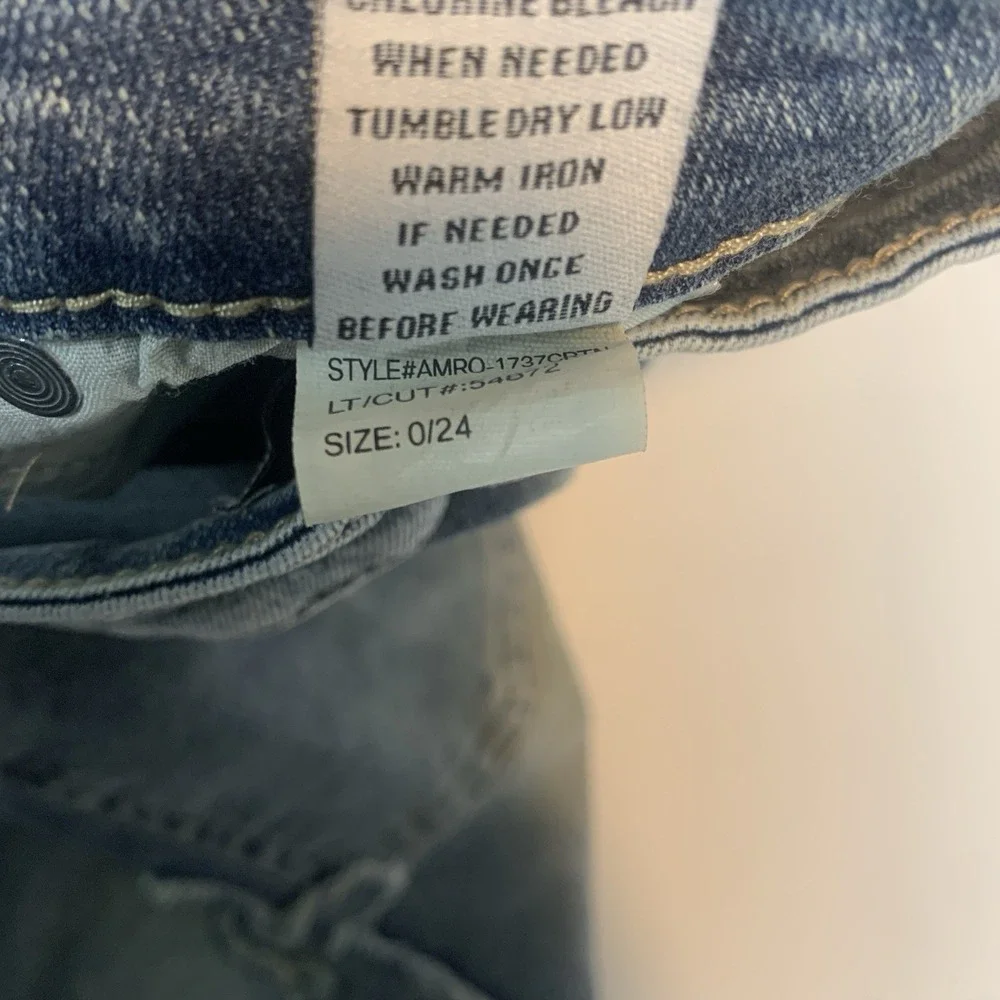 Ashley Mason Premium‎ Jeans High Rise Bootcut Cross Size 0/24 Blue Stretch Denim